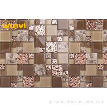 Low Water Absorption Indoor Decorative Glass Iridescent Mos